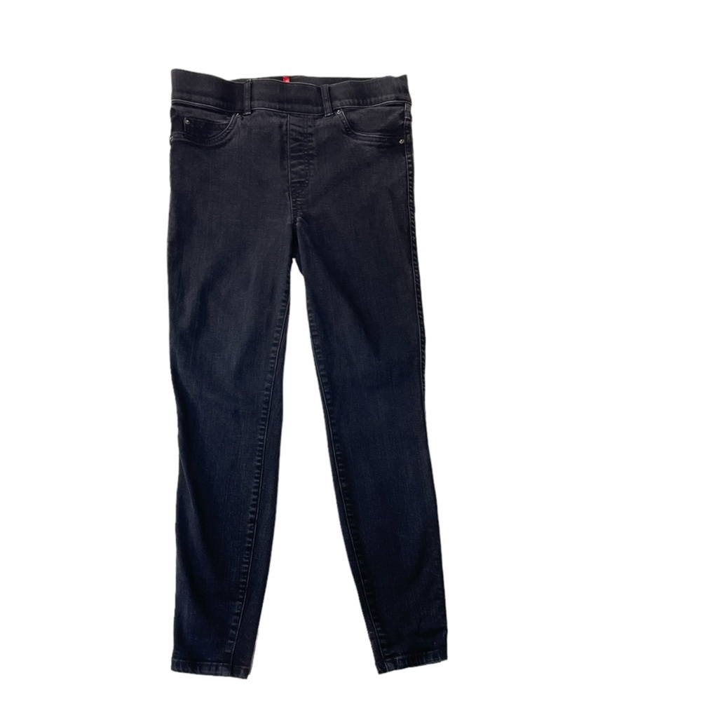SPANX‎ Skinny Pull On Elastic Waist Stretch Jeans Basic Black Casual Size Medium